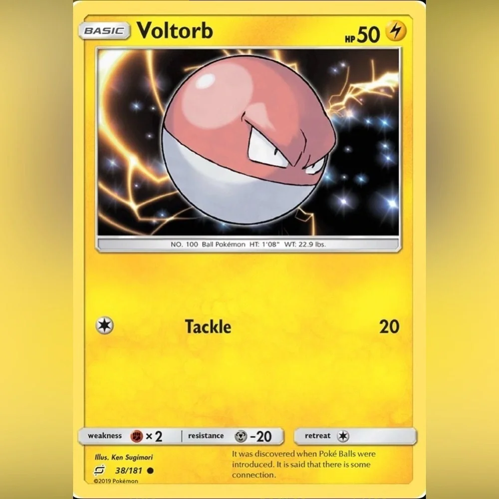 Vintage Pokemon Voltorb Card - TEAM UP